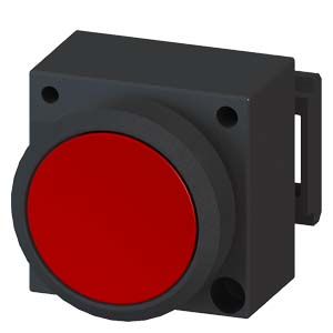 Lichidare de stoc - Buton luminos plastic rosu 22mm, cu revenire, 3SB3001-0AA21, Siemens