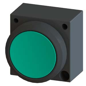 Lichidare de stoc - Buton plastic verde 22mm, cu revenire, 3SB3000-0AA41, Siemens