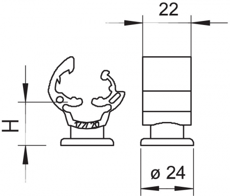 Suport conductor coborare D8-10 scurt 177/30 [1]