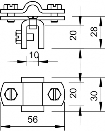 Clema prindere conductor D=8-10/platb.max.30mm de tabla faltuita [1]