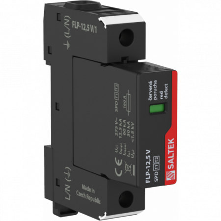 Protecţie trăsnet-supratensiuni - Descarcator supratensiuni 1P, 50kA, T1+T2, FLP-12.5 V/1