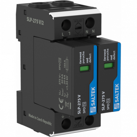 Protecţie trăsnet-supratensiuni - Descarcator supratensiuni 2P, 50kA, T2, SLP-275 V/2