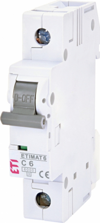 Sigurante monopolare curba C - Intrerupator automat, 6A, curba C, 1P, 1M, 6kA