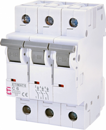 Sigurante tripolare curba C - Intrerupator automat, 25A, curba C, 3P, 3M, 6kA