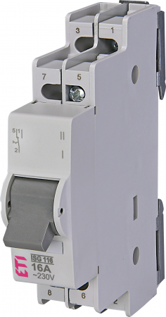 Lichidare de stoc - Intrerupator basculant modular, pe sina, 1P , 25A, IS125, cod. 2421312, ETI