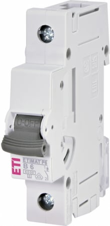 Sigurante Automate - Intrerupator automat (MCB) ETIMAT P6 1p B06, 1P, 6kA, curba B, 6A, 1M, 1900007, ETI