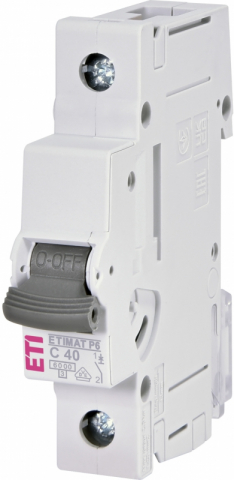 Sigurante Automate - Intrerupator automat (MCB) ETIMAT P6 1p C40, 1P, 6kA, curba C, 40A, 1M , 1900034, ETI