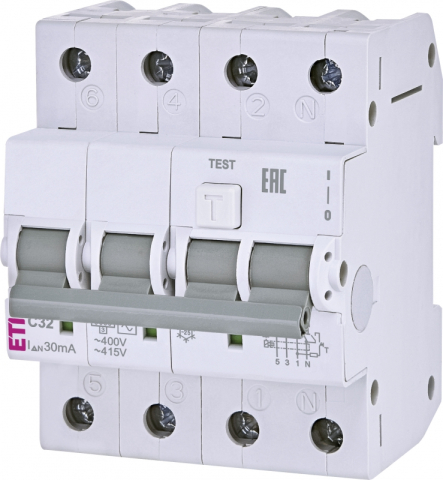 Diferential RCBO curba C tip A - 2174027, ETI