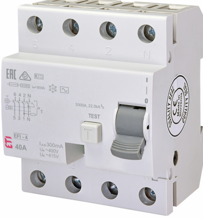 Protectii diferentiale - Protectie diferentiala RCCB EFI-P4 A 40/0.03, 2061512, Eti