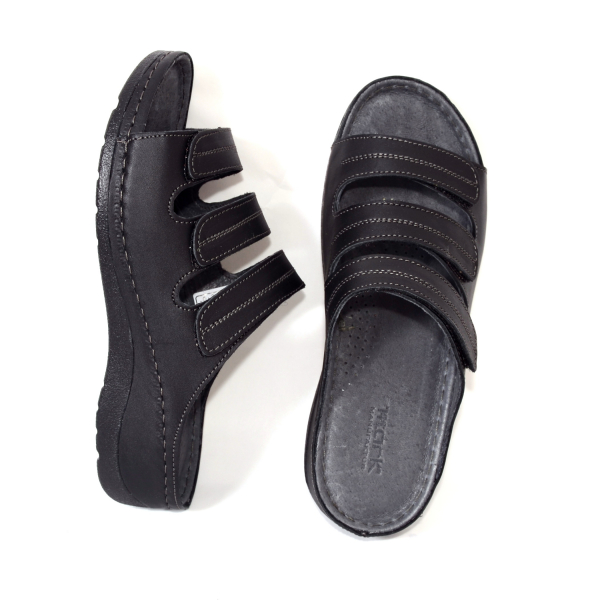 Papuci piele naturala 255 Negru [4]