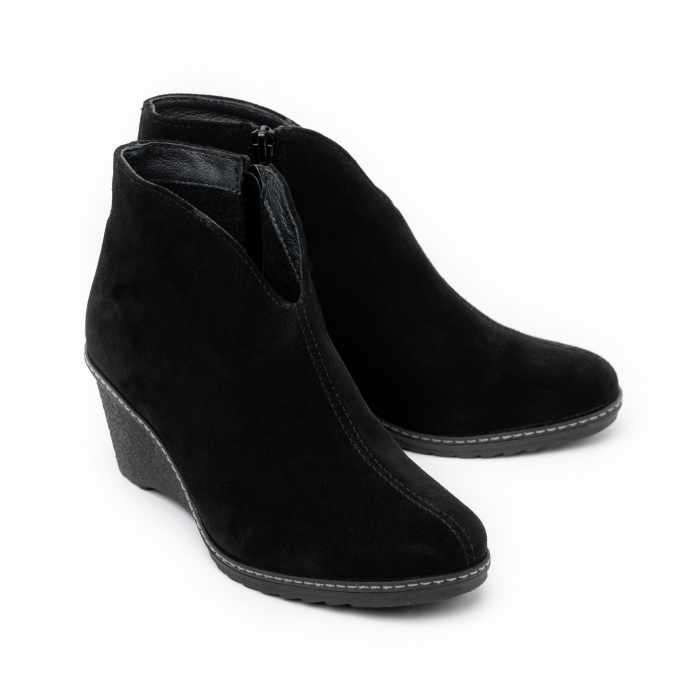 Botine din piele 330 Negru Velur [2]
