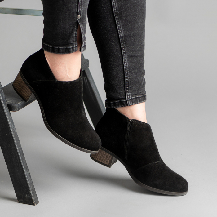 Botine piele Mark 558 negru Velur [3]