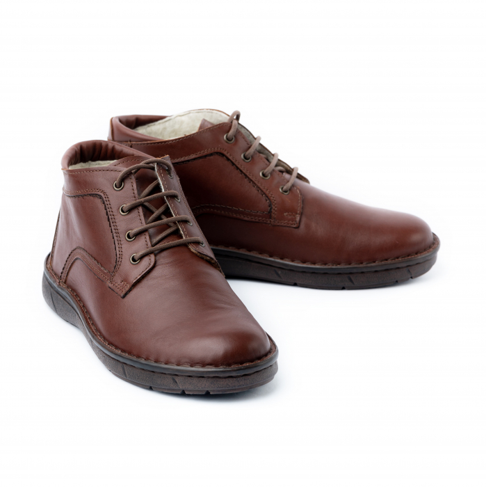 Ghete casual din piele naturala 770 Maro [2]