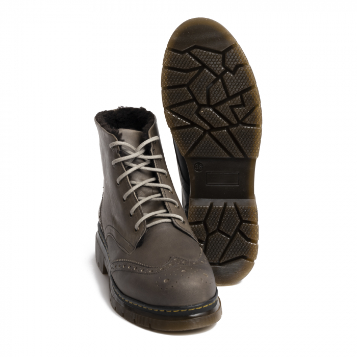 Ghete din piele naturala 609 Gri [5]