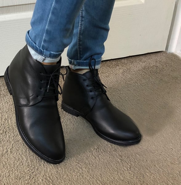 Ghete din piele naturala Negru [4]