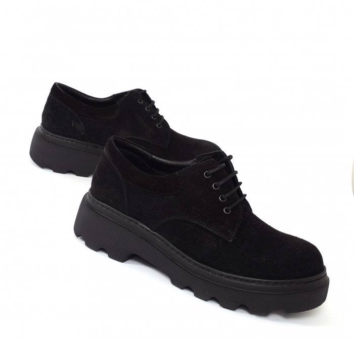 Pantofi casual dama 595 Negru Velur [2]