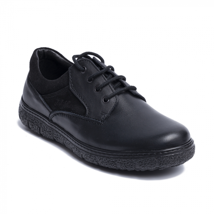 Pantofi casual din piele naturala 1020 Negru [2]