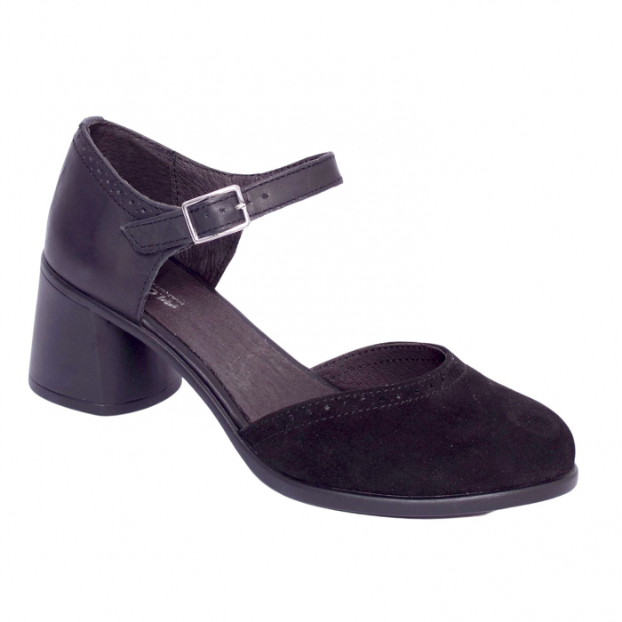 Pantofi din piele naturala 216 Negru [5]