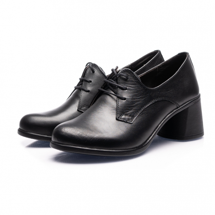 Pantofi din piele naturala 594 Negru [9]