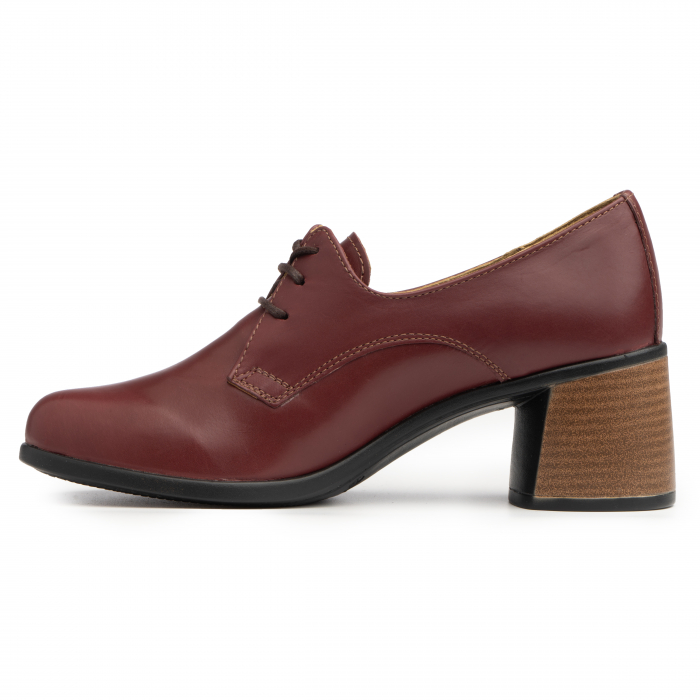 Pantofi din piele naturala 594 Bordo [3]