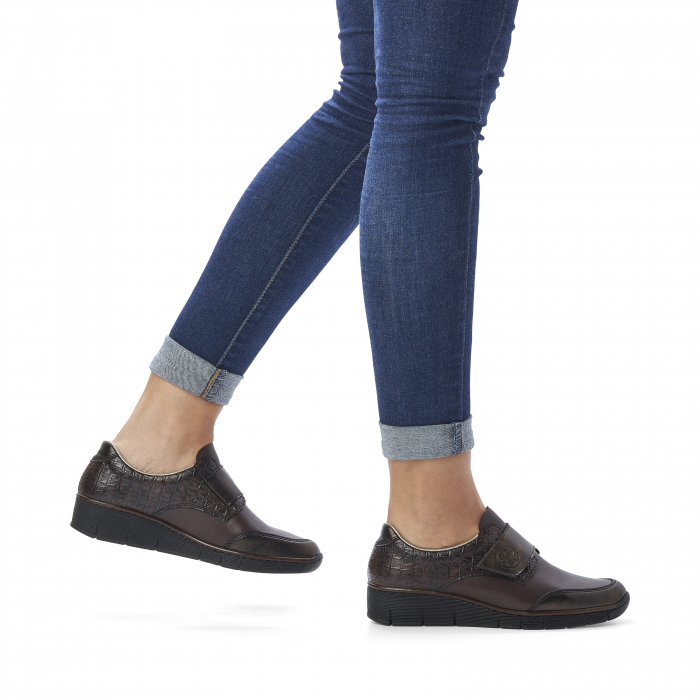 Pantofi din piele naturala Rieker 53750-25 Maro Inchis [10]