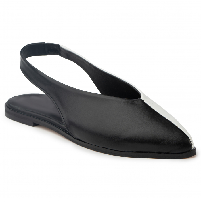 Pantofi piele naturala 035 negru-alb [3]