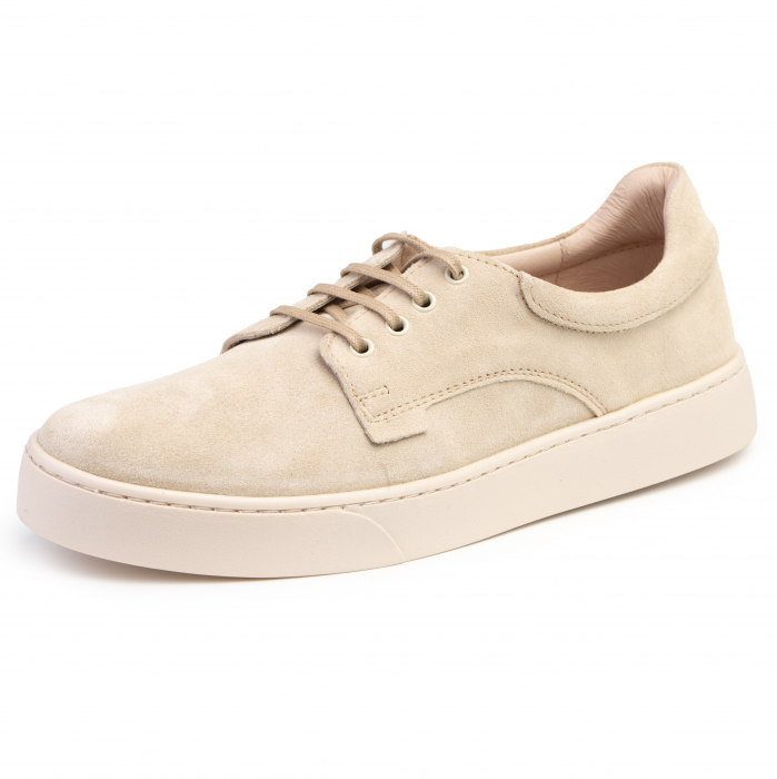 Pantofi piele naturala 521 bej velur [3]