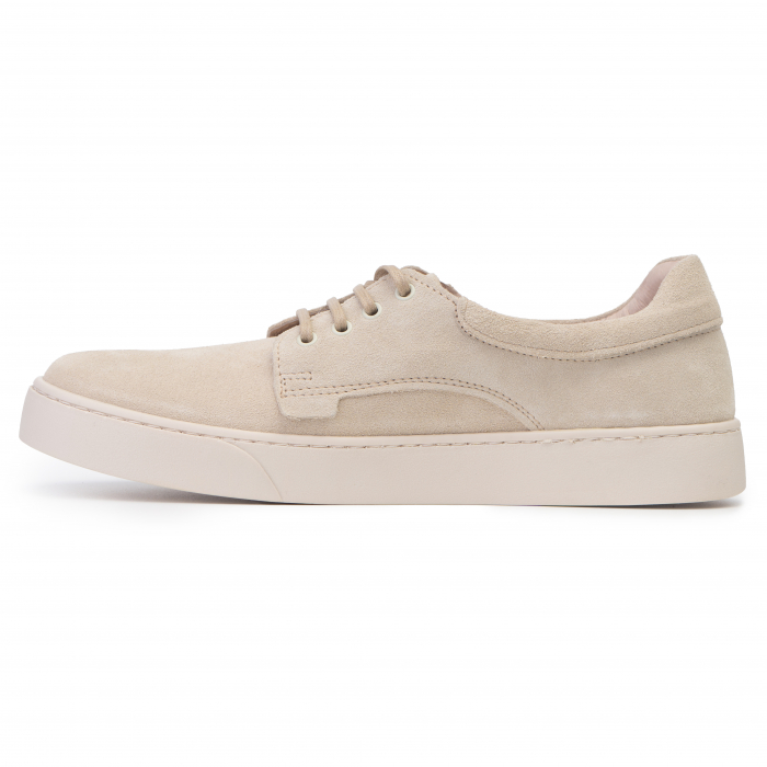 Pantofi piele naturala 521 bej velur [2]