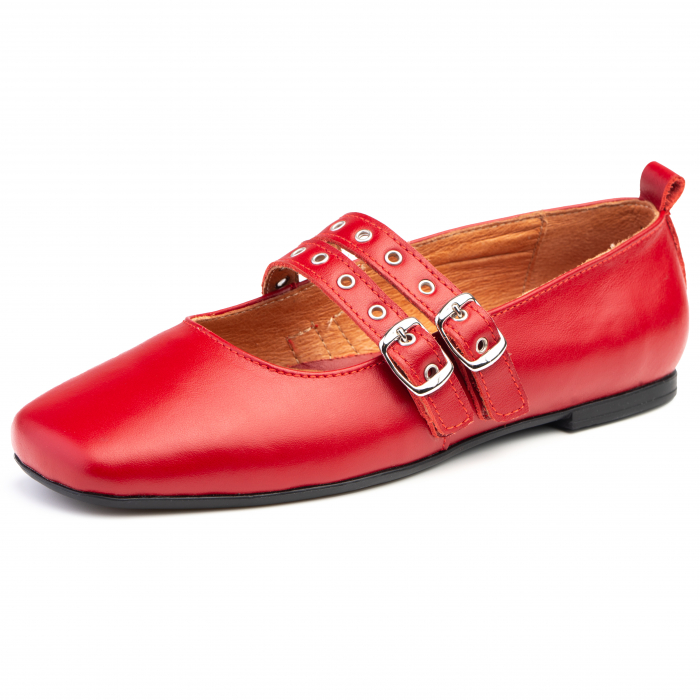 Pantofi piele naturala 646 rosu [3]