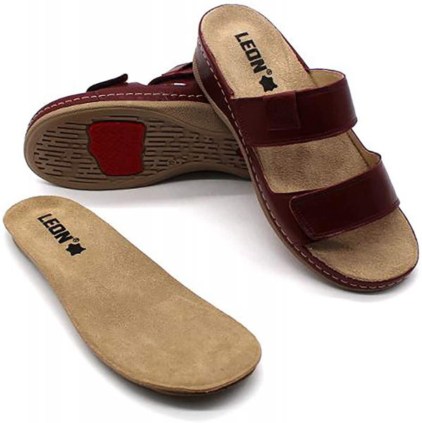 Papuci Leon 2020 Bordo - talonet detasabil [2]