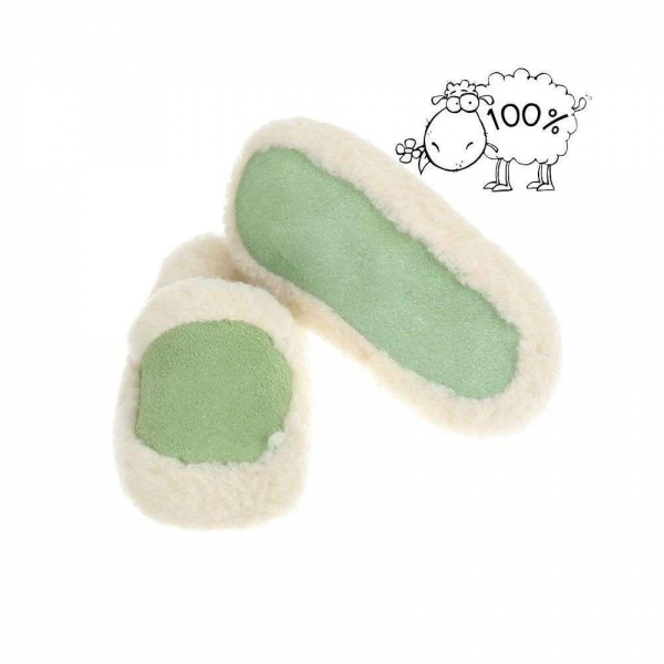 Papuci de casa imblaniti lana de oaie PAN-1-201-Verde [2]