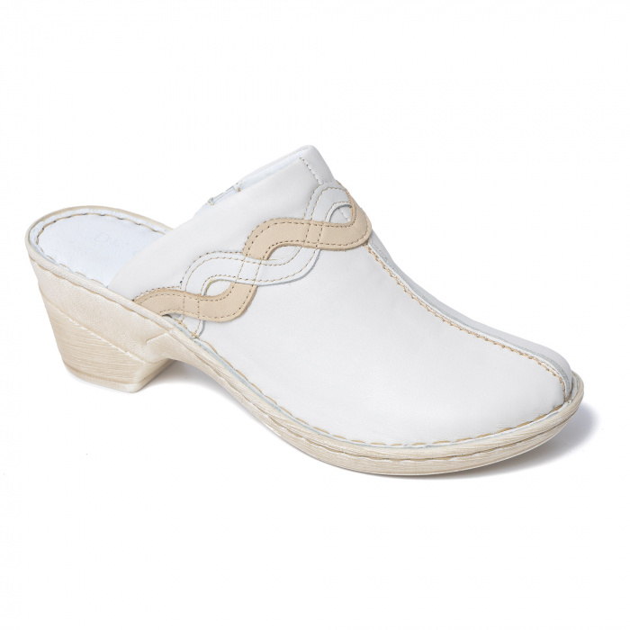 Papuci din piele naturala 202 alb [5]
