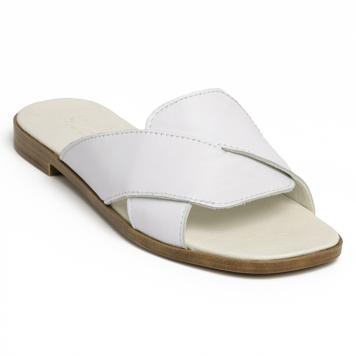 Papuci din piele naturala 270 Alb [3]