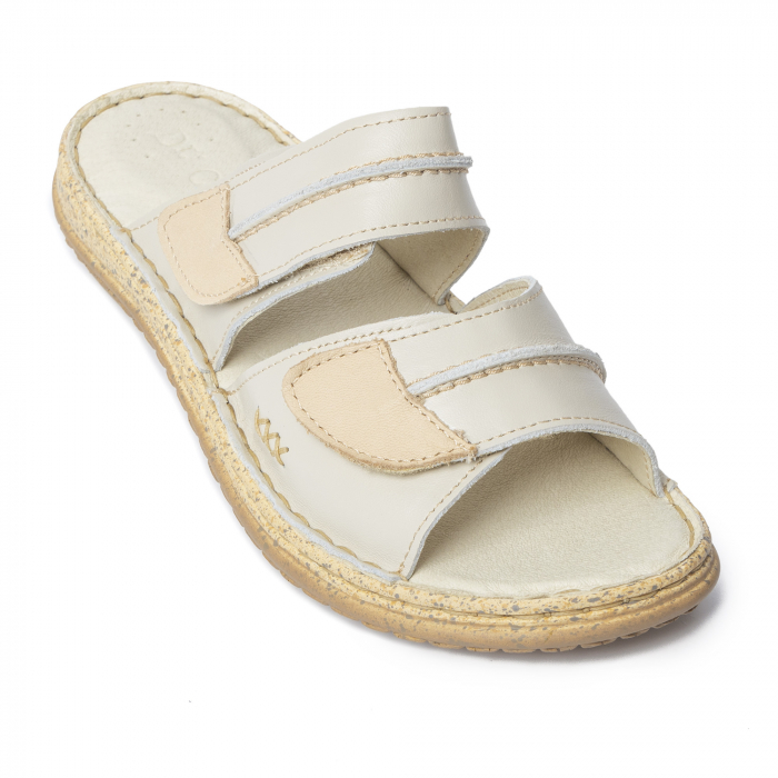 Papuci din piele naturala 314 Bej [3]