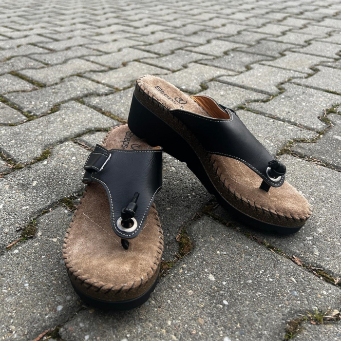 Papuci din piele naturala HD4110 negru [3]