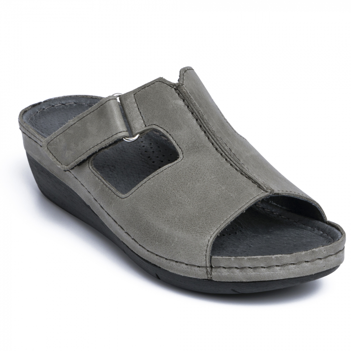 Papuci din piele naturala 280 Gri [3]