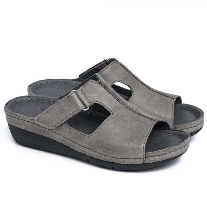 Papuci din piele naturala 280 Gri [2]