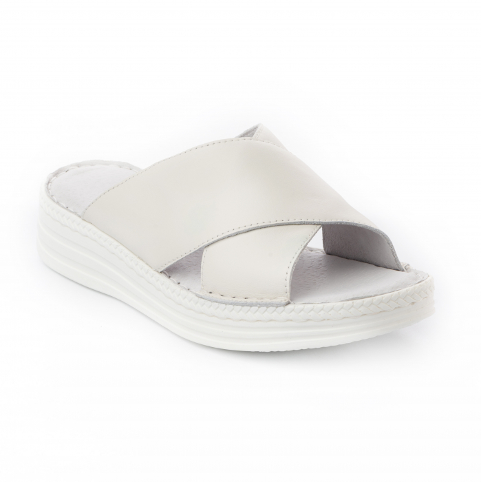 Papuci piele 955 alb [3]