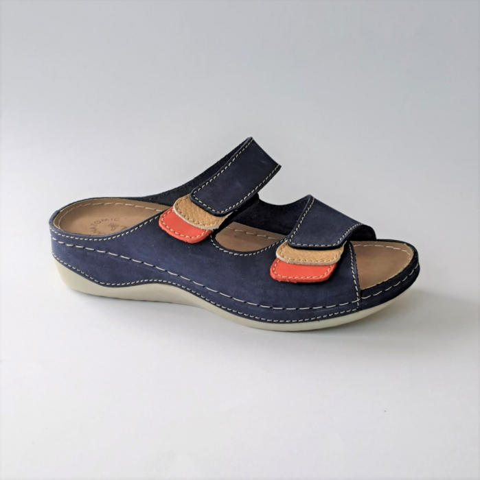 Papuci piele naturala 25-02 albastru [3]