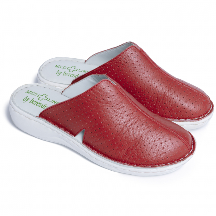 Saboti de piele Medline 438 rosu [2]