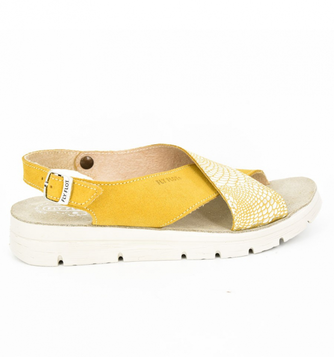 Sandale din piele naturala FLY FLOT 169 Galben [4]