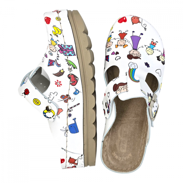 Saboti medicali Doss 516 alb cu desene [2]