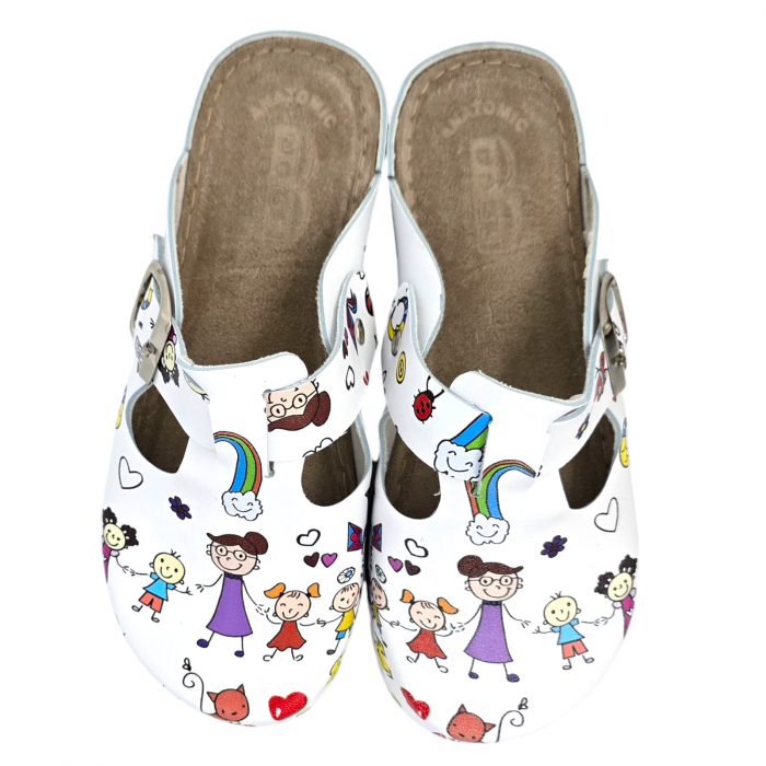 Saboti medicali Doss 516 alb cu desene [3]