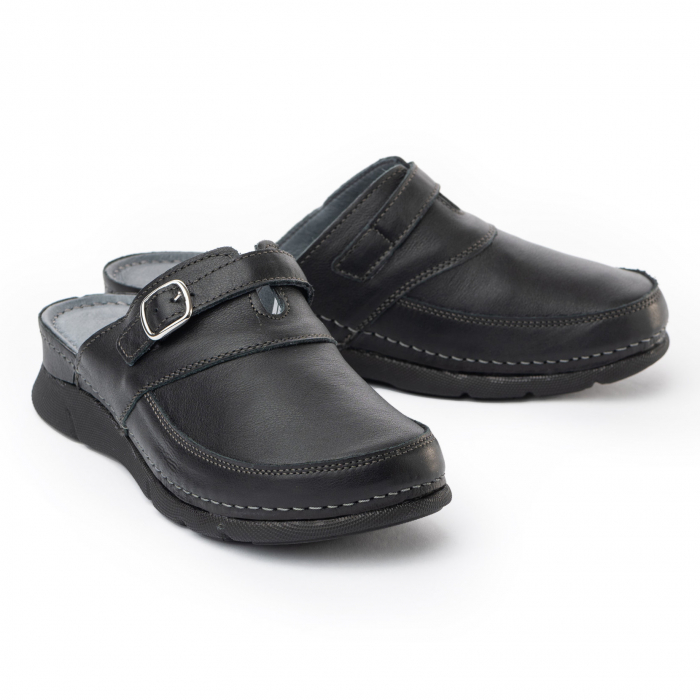 Saboti piele naturala 005 negru [2]