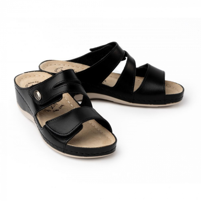 Papuci piele naturala 420 negru [2]