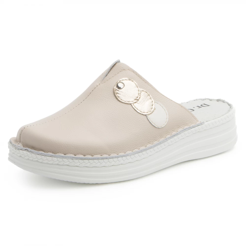 Saboti piele naturala 4060 crem-auriu [5]