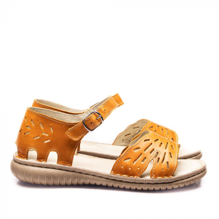 Sandale din piele naturala 003 portocaliu [5]