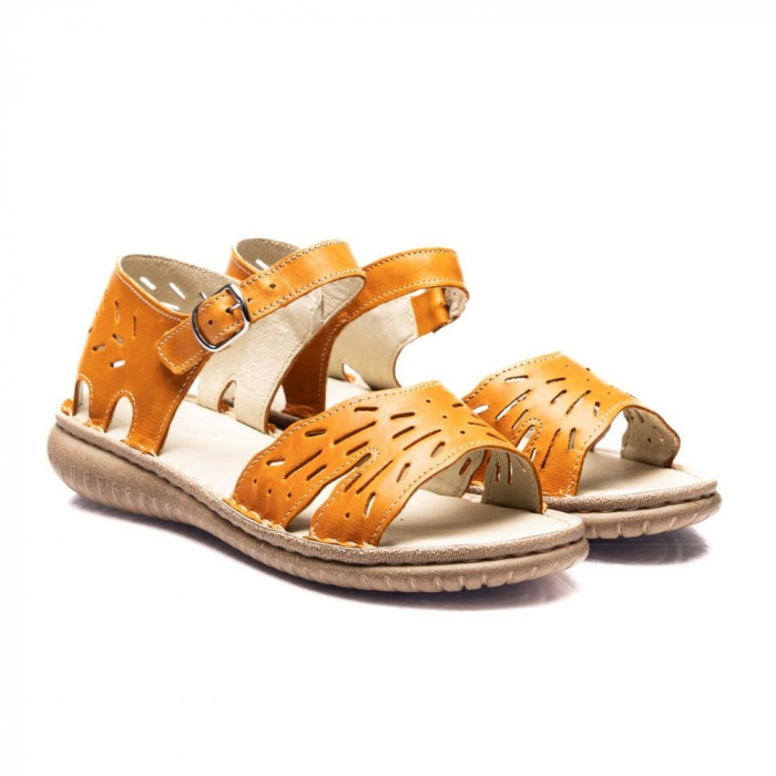 Sandale din piele naturala 003 portocaliu [2]