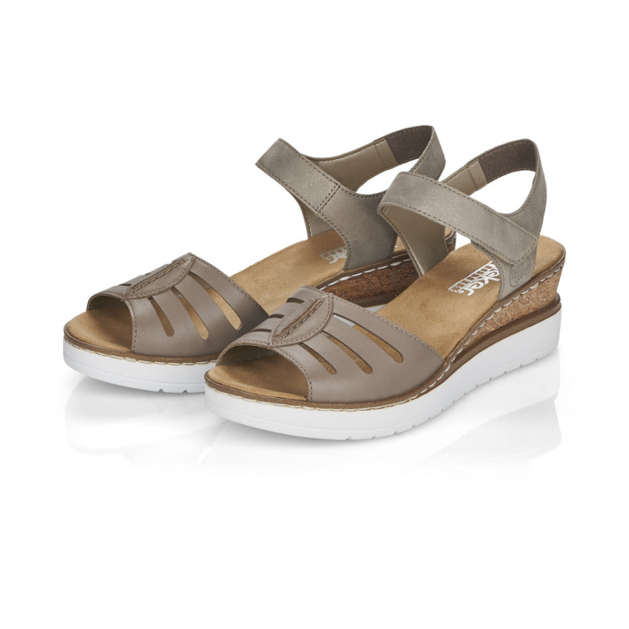 Sandale din piele naturala Rieker V38G6-64 Bej [8]