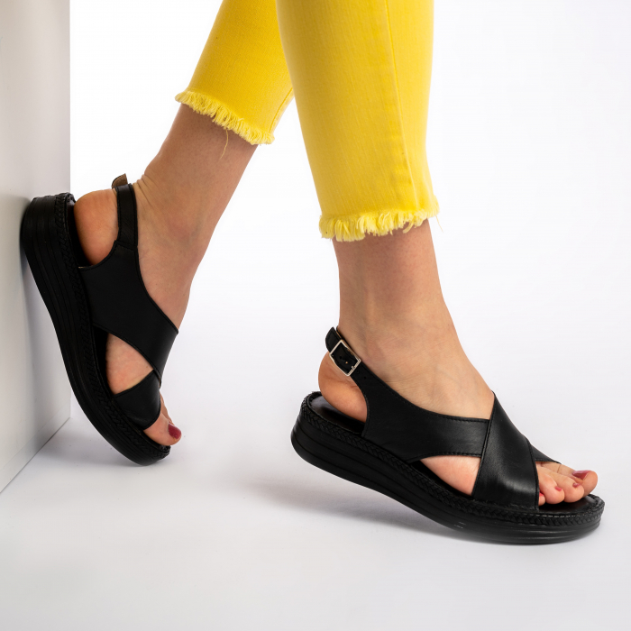 Sandale piele naturala Nikky negru [2]